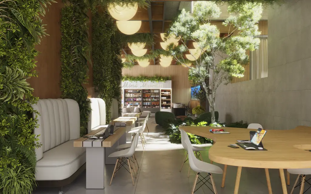 Área coworking e serviços Amante del Mare