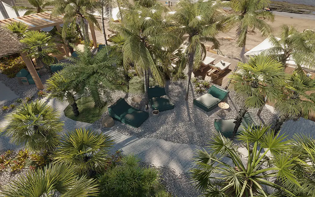 Lounge na área de lazer à beira mar Amante del Mare