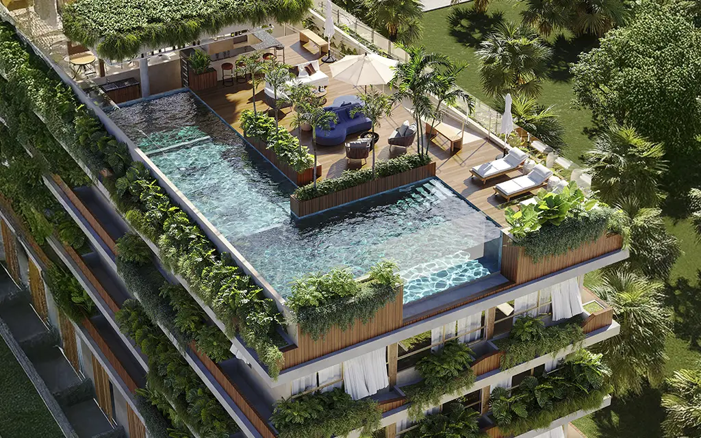 Piscina com vidro panorâmico Gloria del Mare