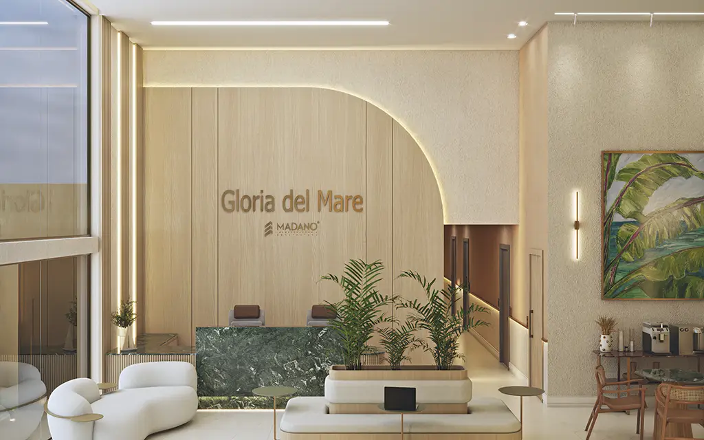 Recepção com bancada em mármore Gioia del Mare